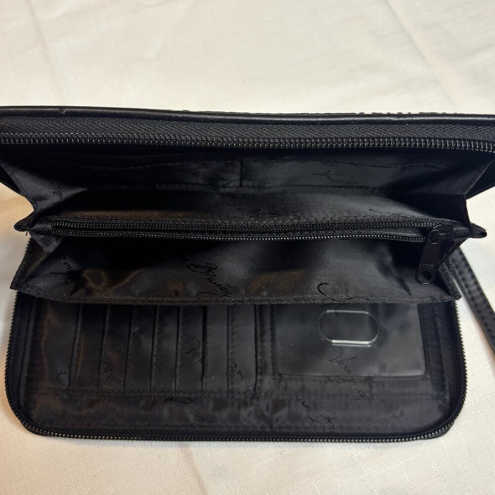 Vera Bradley Black and White Zip Around Wallet EUC Multi Compartment Travel - Picture 5 of 5